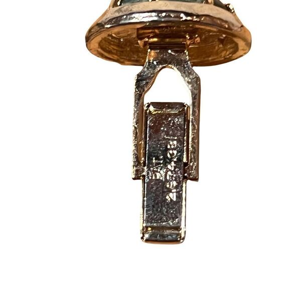 Mid-Century Gold & Green Stone Jade Cuff Links Men’s Accessories - Picture 3 of 6